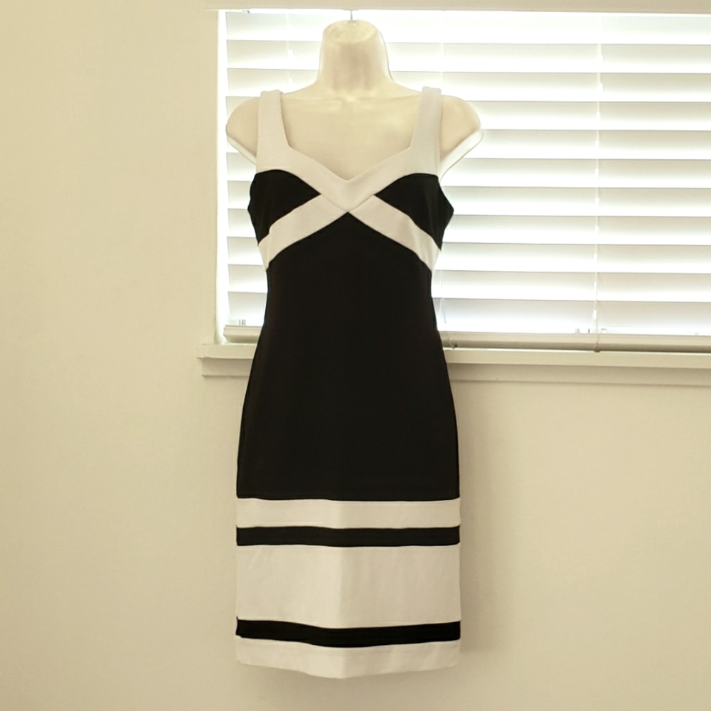 Muse Black/White Colorblock Dress Size 2